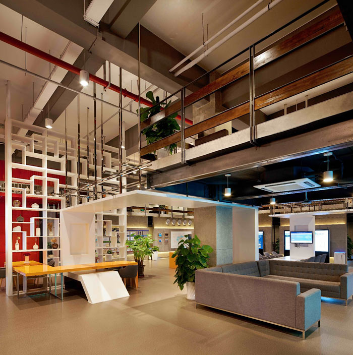 創(chuàng)客孵化中心辦公樓接待區(qū)裝修設計效果圖