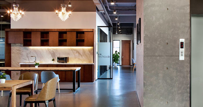 創(chuàng)客孵化中心辦公樓茶水間裝修設計效果圖