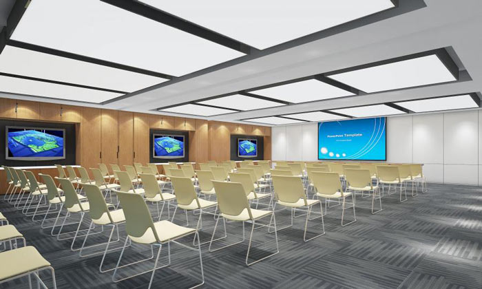 信息技術(shù)公司辦公室培訓(xùn)室裝修設(shè)計(jì)效果圖