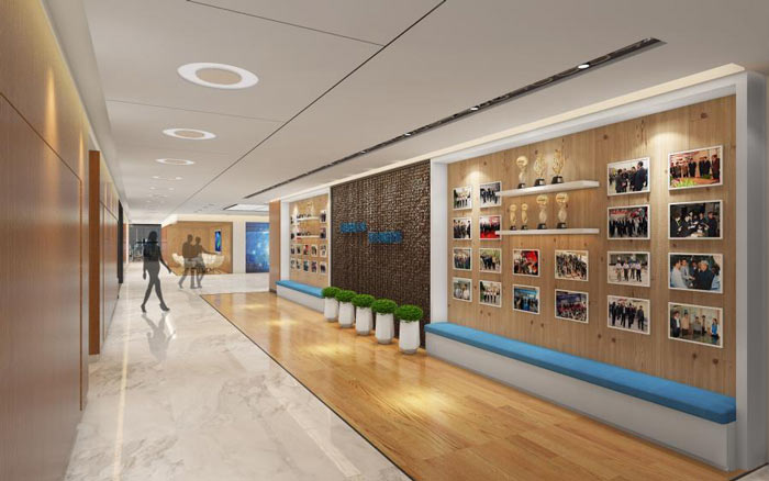 信息技術(shù)公司辦公室形象墻裝修設(shè)計(jì)效果圖