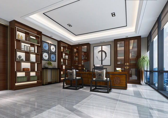 中式老總辦公室裝修效果圖