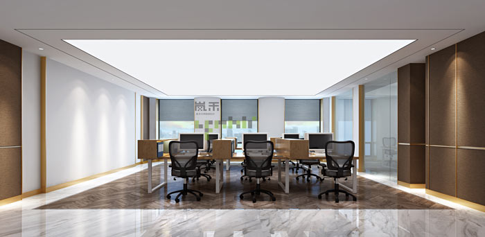 新中式風格辦公室辦公區(qū)裝修設計效果圖