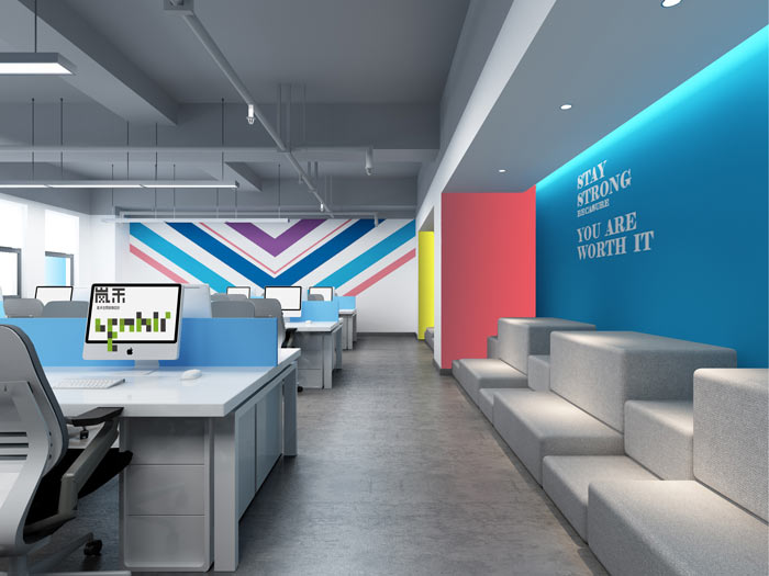 汽車超人公司辦公室18樓辦公區(qū)裝修設(shè)計效果圖