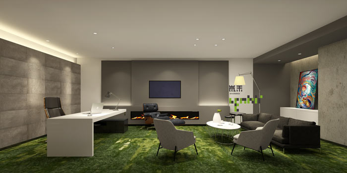 汽車超人公司董事長辦公室裝修設(shè)計效果圖