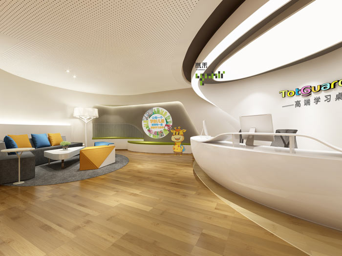 創(chuàng)新科技公司辦公室前臺接待區(qū)裝修設(shè)計效果圖