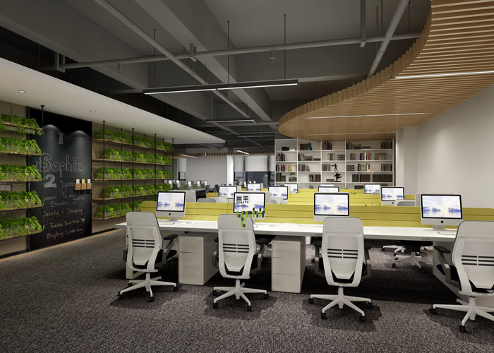 騰訊大浙網(wǎng)辦公室辦公區(qū)域裝修設(shè)計(jì)案例效果圖