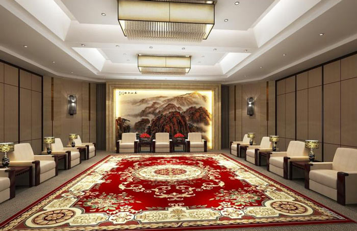 政府辦公室中式接待室裝修效果圖