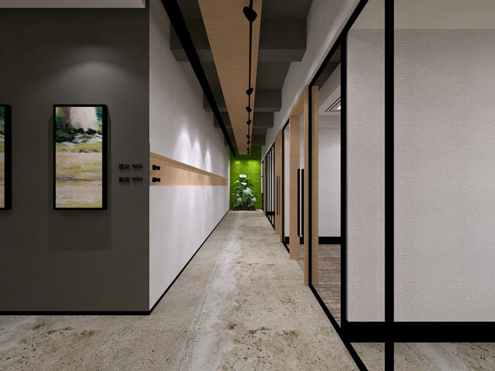 童裝公司辦公室過道裝修設(shè)計效果圖