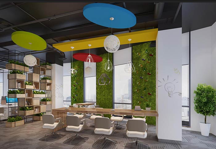 光電科技公司辦公室休閑區(qū)裝修設(shè)計效果圖