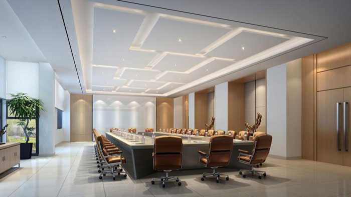 杭州濱江區(qū)長河街道辦公室大會議室裝修設(shè)計效果圖