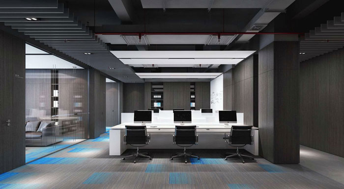 總部大樓辦公室辦公區(qū)裝修設(shè)計效果圖