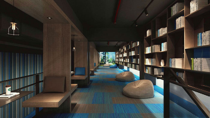 總部大樓辦公室閱讀區(qū)裝修設(shè)計效果圖
