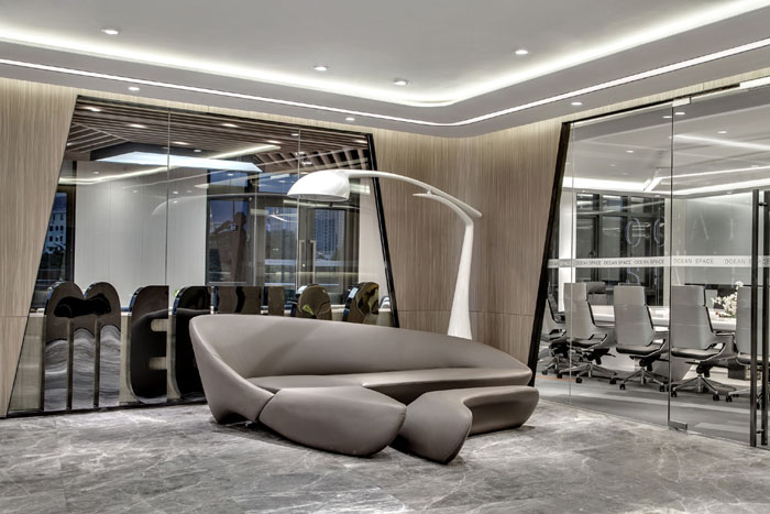 金融科技辦公室接待區(qū)裝修設(shè)計效果圖