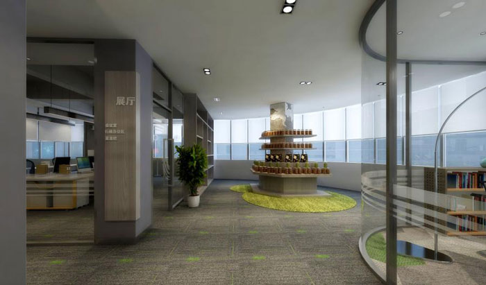 國際貿(mào)易公司辦公室展廳裝修設計效果圖