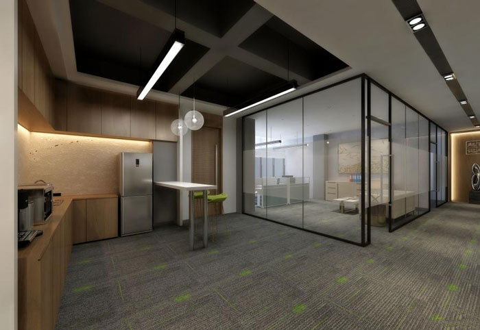 國際貿(mào)易公司辦公室茶水間裝修設計效果圖