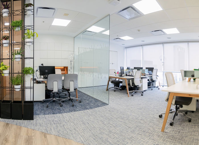 化妝品公司辦公室辦公區(qū)裝修設計效果圖