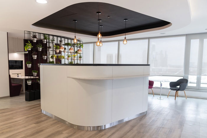 化妝品公司辦公室吧臺裝修設計效果圖