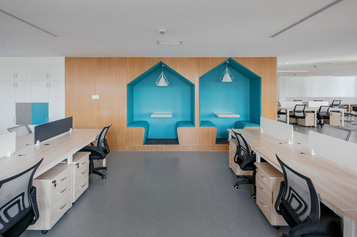 生物科技公司辦公室二樓辦公區(qū)裝修設計效果圖