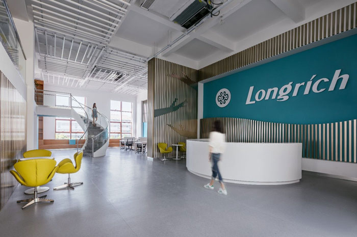 生物科技公司辦公室前臺接待裝修設計效果圖