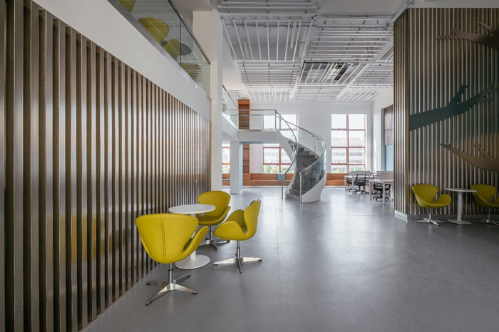 生物科技公司辦公室前臺接待區(qū)裝修設計效果圖