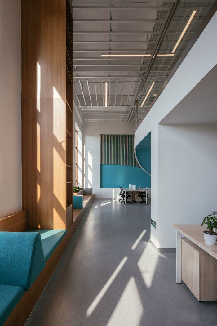 生物科技公司辦公室一樓休息區(qū)裝修設計效果圖