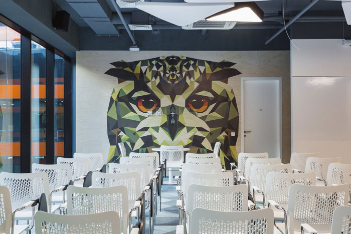 網(wǎng)絡(luò)安全公司辦公室培訓(xùn)區(qū)裝修設(shè)計(jì)效果圖