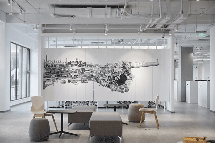 辦公大樓隔斷墻裝修設(shè)計效果圖