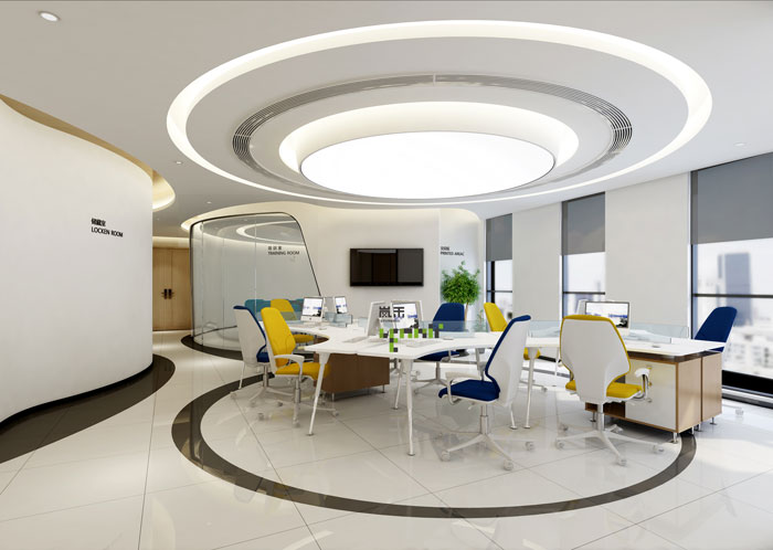 杭州茶飲公司辦公室辦公區(qū)裝修設(shè)計效果圖