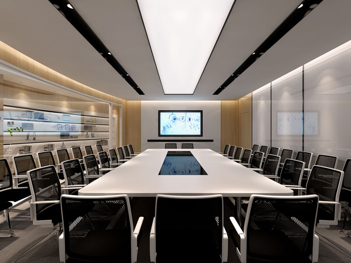 杭州過(guò)濾器材公司辦公室會(huì)議室裝修效果圖