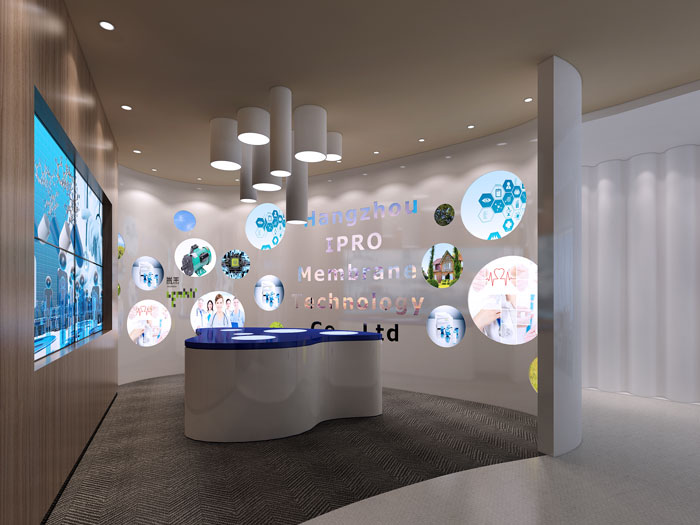 杭州過(guò)濾器材公司辦公室展廳裝修效果圖