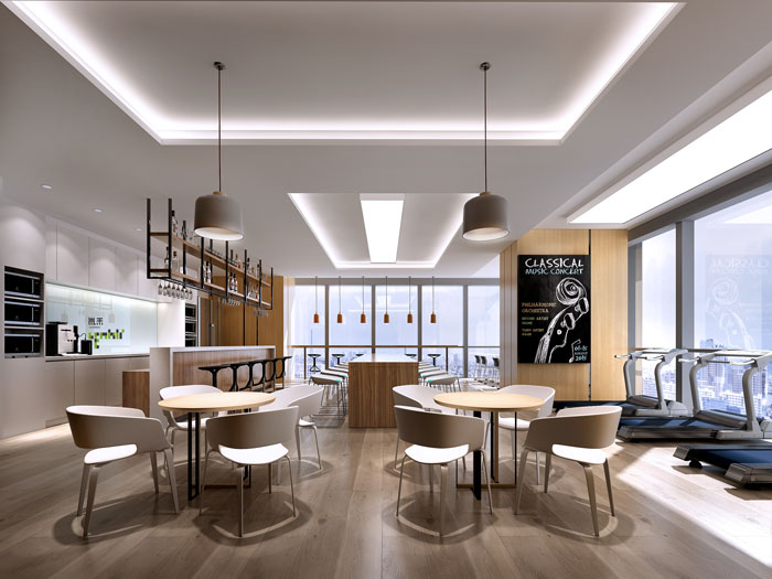 杭州過(guò)濾器材公司辦公室茶水間裝修效果圖