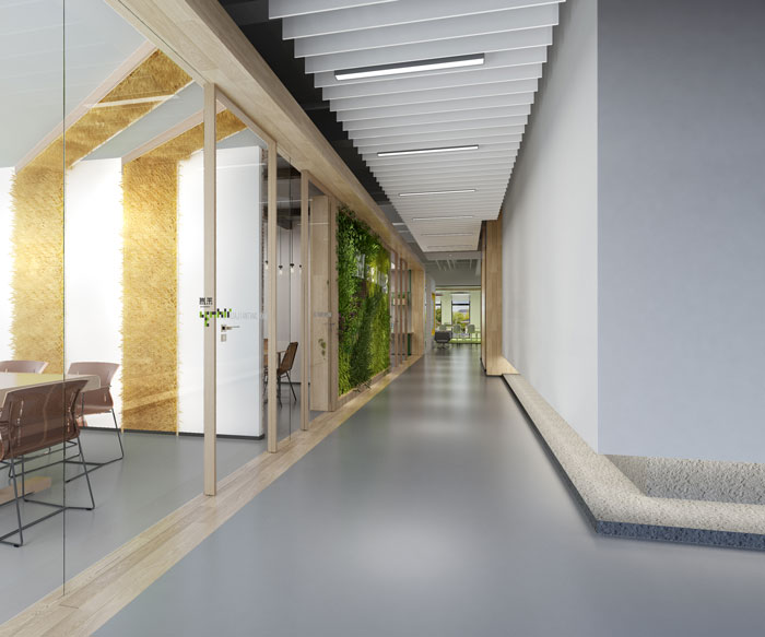 杭州食品公司辦公室過(guò)道裝修設(shè)計(jì)效果圖