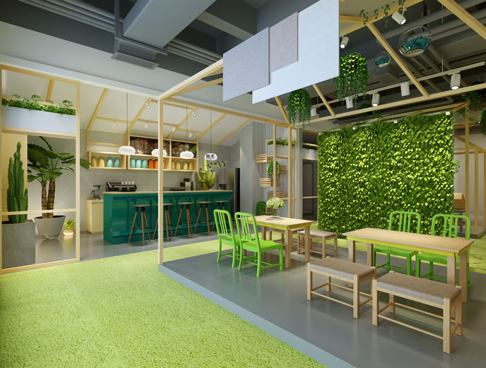 杭州食品公司辦公室休息區(qū)裝修設(shè)計(jì)效果圖