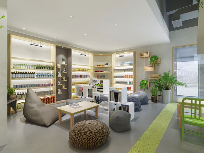 杭州食品公司辦公室展區(qū)裝修設(shè)計(jì)效果圖