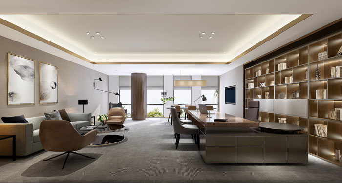 杭州食品公司董事長(zhǎng)辦公室裝修設(shè)計(jì)效果圖