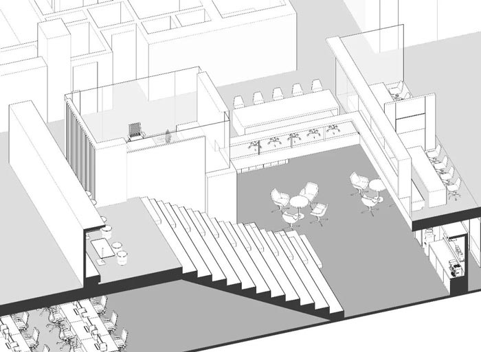 10000平方集團(tuán)辦公室設(shè)計(jì)剖切圖