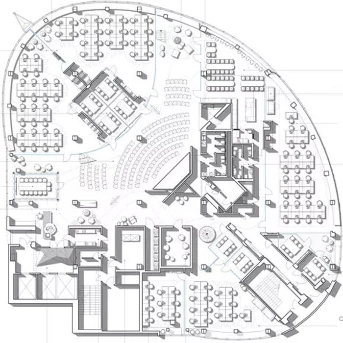 二（2）層辦公室一層平面圖